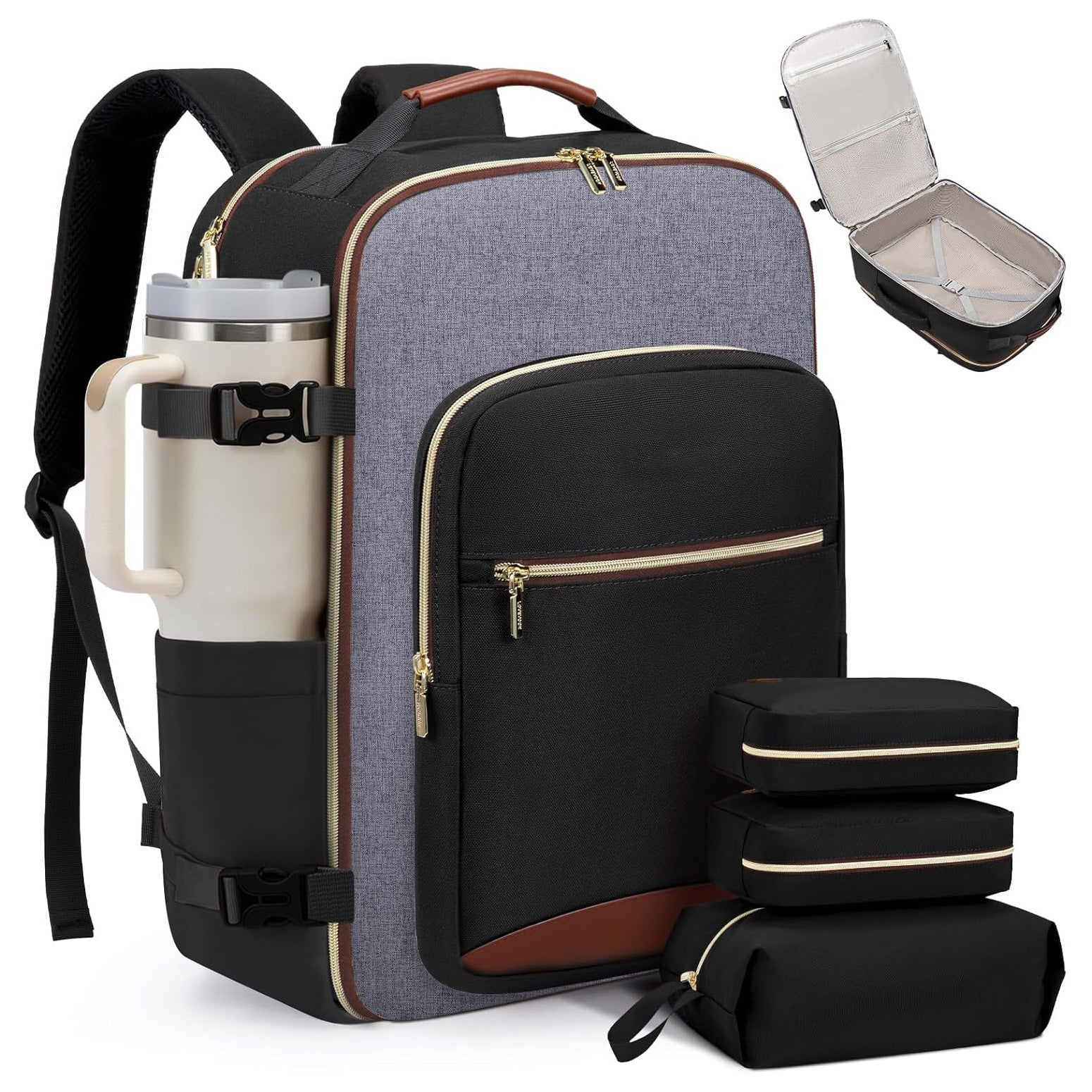 Beach bag On Luggage Set With 3 Organizer Pouches